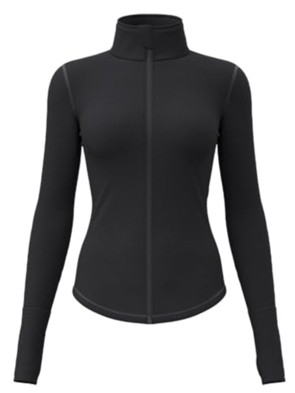 Women's Fleece Lined Athletic Jacket Slim Fit Long Sleeve with Thumbholes